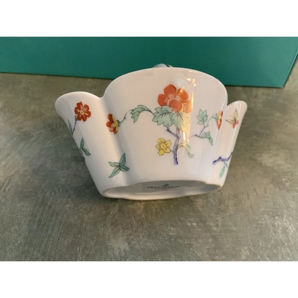 Vintage Haviland Limoges France Shalimar Floral Glass Basket With Gold Trim - Picture 4 of 8